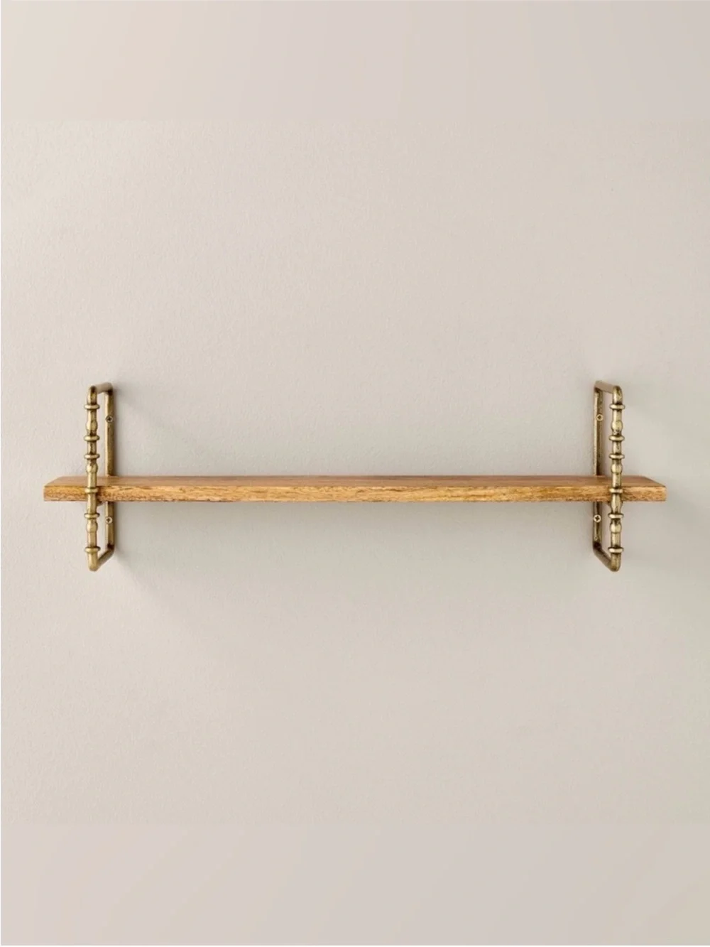 Hearth & Hand Magnolia Twisted Brass Wood Wall Shelf